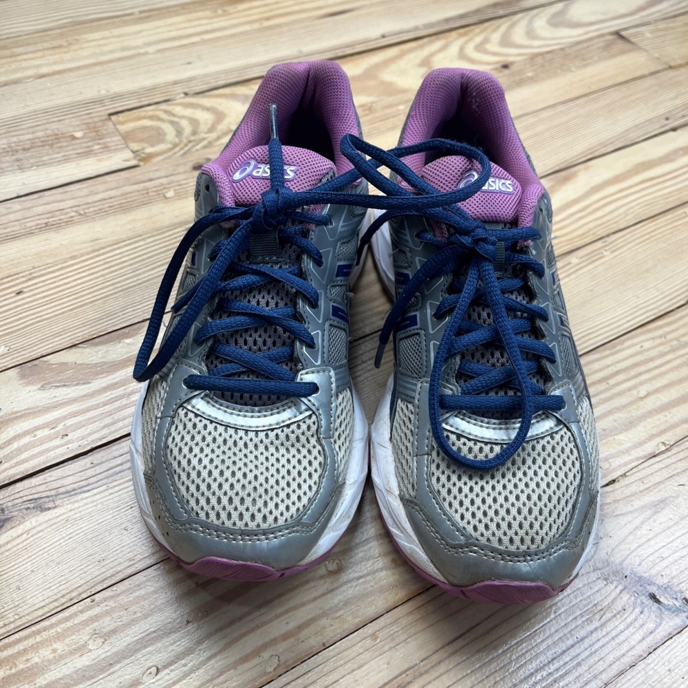 Asics Gel-Contend 4 Womens Running Shoes Grey Purple Silver athletic Size 6.5 - Picture 4 of 9